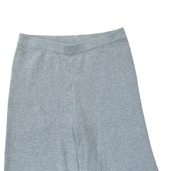 Free People Beach Dark Gray Knit High Rise Cropped Wide Leg Pants Size Large - Picture 2 of 6